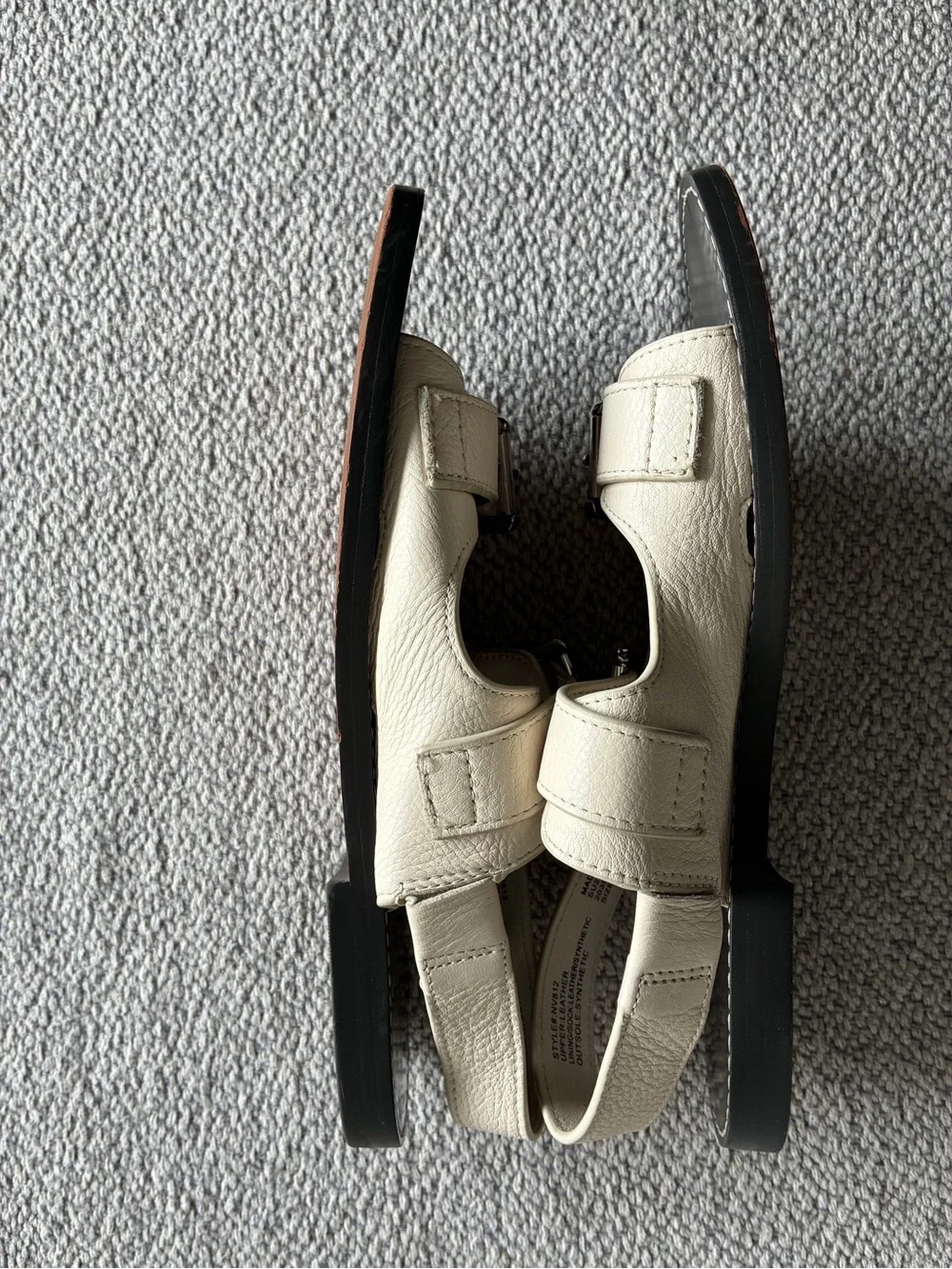 Madewell NV812 Ivory Leather Double Buckle Slingback Sandals Women's Size 7.5